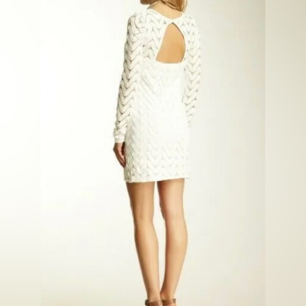 Free People Wild Thing Zig Zag Crochet Dress White . Size Small
